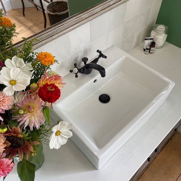 floral bathroom sink design